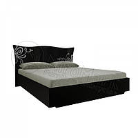Двуспальне ліжко 160х200 без каркасу у спальню Богема Чорний Глянець Міромарк