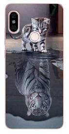 Силіконовий чохол для Xiaomi Redmi Note 6 pro з малюнком кіт став тигром