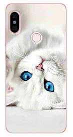 Силіконовий чохол для Xiaomi Redmi Note 6 pro з малюнком біла кішечка