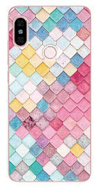 Оригінальний Бампер силіконовий для Xiaomi Redmi Note 6 pro з картинкою ромбики