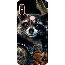 Оригінальний Бампер силіконовий для Xiaomi Redmi Note 6 pro з картинкою єнот