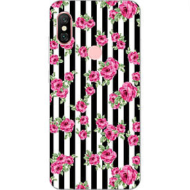 Оригінальний Бампер силіконовий для Xiaomi Redmi Note 6 pro з картинкою квіточки