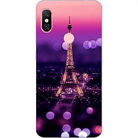 Оригінальний Бампер силіконовий для Xiaomi Redmi Note 6 pro з картинкою вечірній Париж
