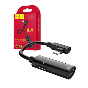 Адаптер Hoco LS18 Lightning to 2xLightning 2in1 Black