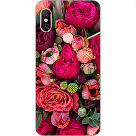 Чохол силіконовий для Xiaomi Redmi Note 6 pro з картинкою букет квітів