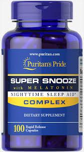 Супер сон із Мелатоніном, Super Snooze with Melatonin, Puritan's Pride, 100 капсул