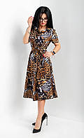Стильное тигровое платье "264" Размеры 42,44.