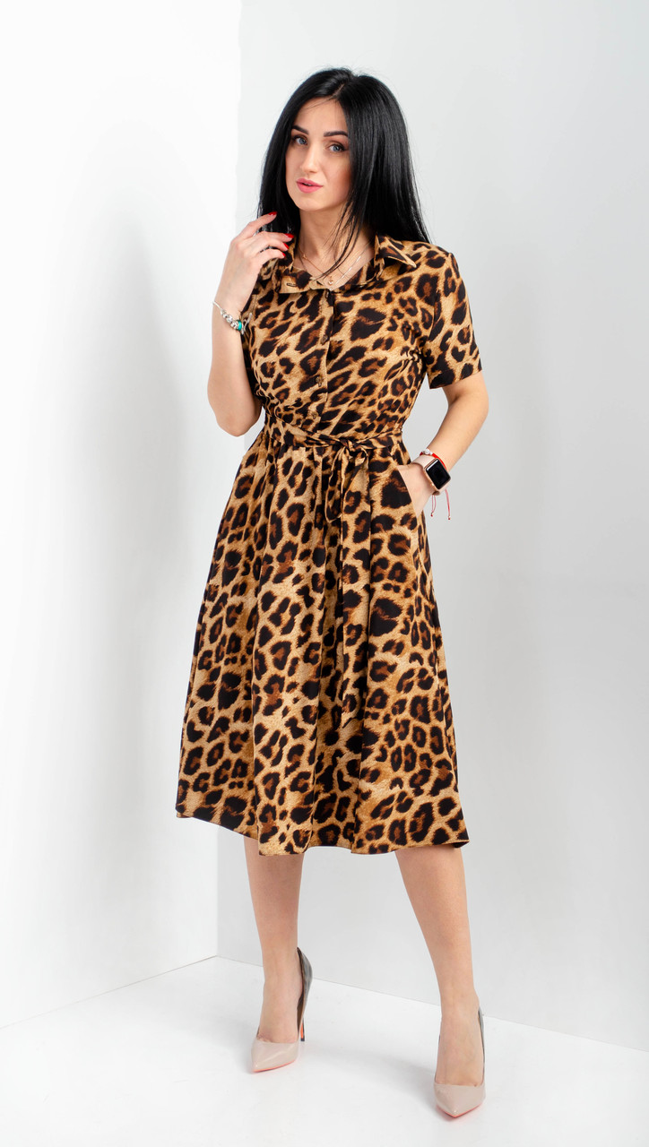Модне тигрове плаття "264" Розміри 42.