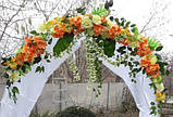 Прикраса на арку в помаранчевому кольорі (орхідеї, гортензії, лілії), фото 3