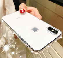 ПОТЕРТОСТІ Прозорий силіконовий чохол з камінням Сваровські для Iphone ХЅ Max