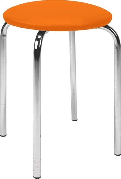 Табурет Chico (Чіко) chrome шкірзам EV-02 (помаранчевий), фото 1