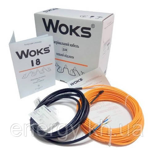 Двожильний нагрівальний кабель Woks-18 730W (40м)