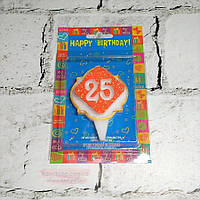 Свічка в торт ювілейна Цифра 25, жовтогаряча