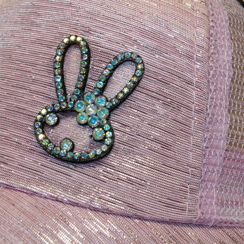 Кепка с ушками, ниткой люрекс и сеткой