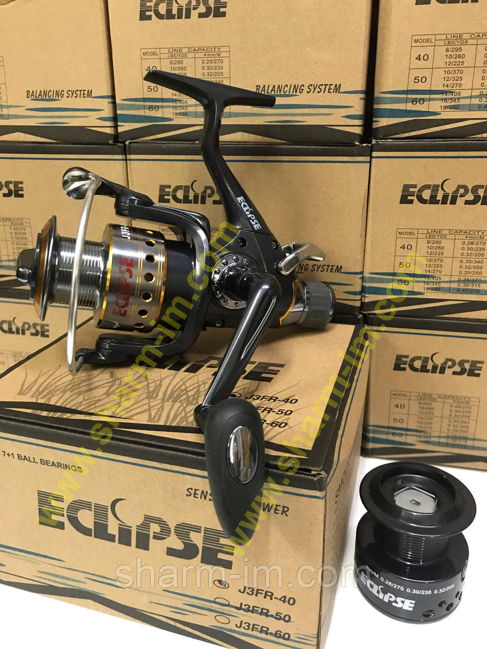 Котушка Eclipse J-3 FR 4000 (7+1) з байтранером Алюмінієва шпуля