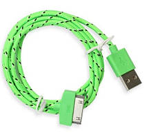 Кабель USB/IPHONE 4 в тканинній обплетенні (1 м)