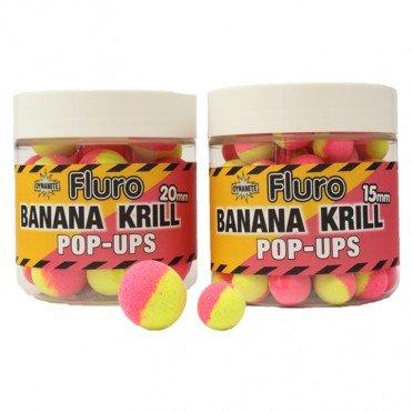Бойли Dynamite Baits Krill & Banana 15 mm Fluro Two Tone Pop-Ups