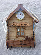 Ключниця Вешалка-домик с часами, фото 3