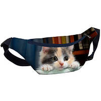 Сумка на пояс бананка Bumbag Милый котенок 27x16 см (BB_18J009_TSI_TSI)