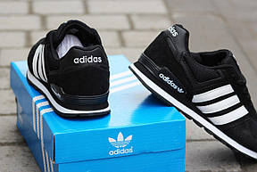 Підліткові кросівки Адідас, Adidas чорні з білим 36, фото 2