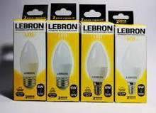 LED Лампа LEBRON L-С37 6W Е14 4100K 480LM 00-10-38 яскраве світло свічка
