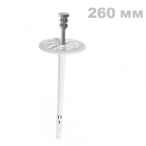 Дюбель для пінополістиролу 10x260 мм з пластмасовим підсиленим цвяхом з коротким розпором Wert-Met