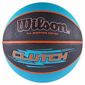 М'яч баскетбольний Wilson CLUTCH BBALL розмір 7, гумовий, для гри на вулиці-в залі (WTB1430XB)