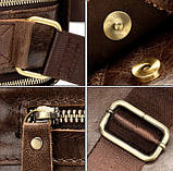 Сумка шкіряна чоловіча. Барсетка з натуральної шкіри МVА (коричнева), фото 9