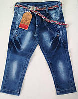 Модные детские джинсы для девочки с поясом 3 года