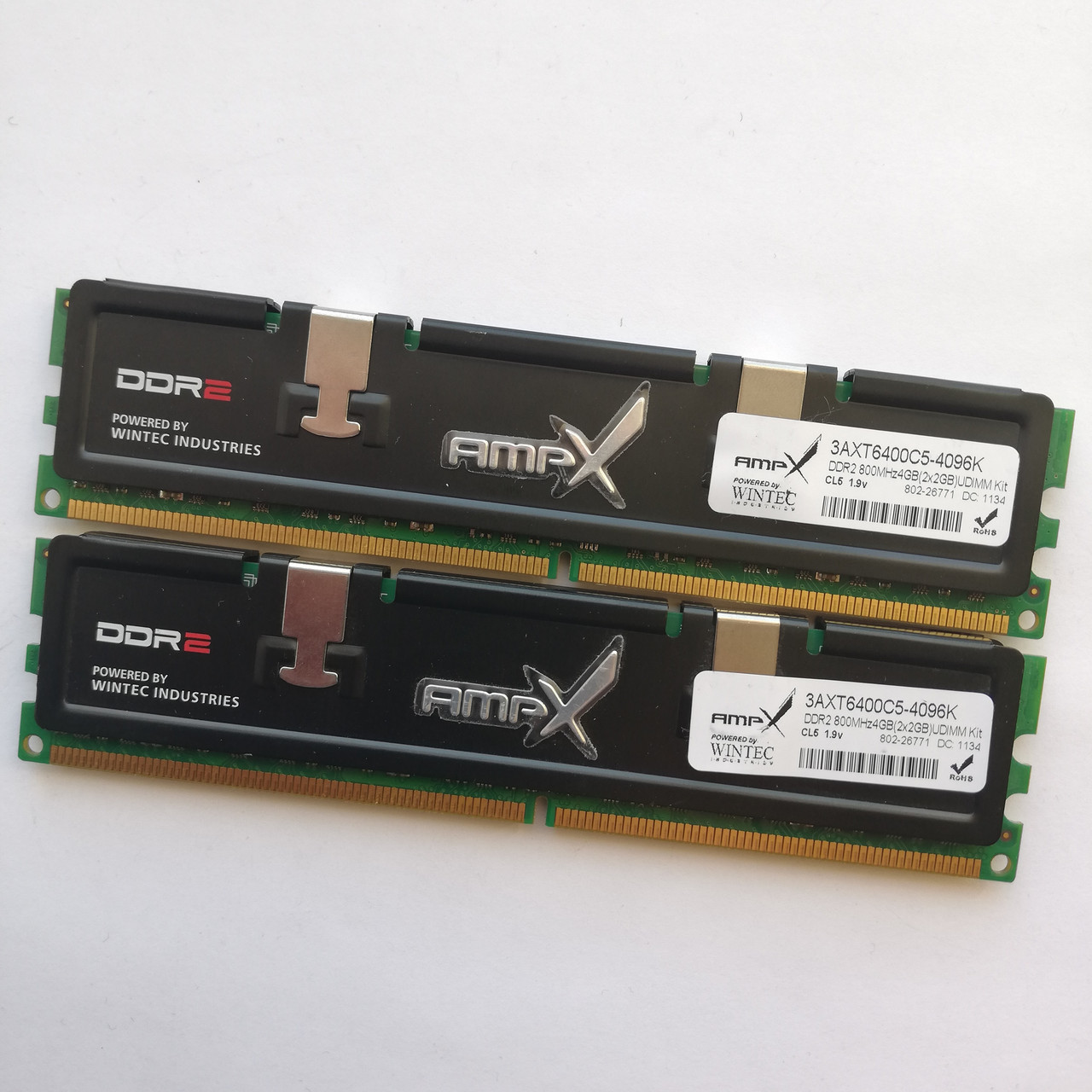 Пара оперативної пам'яті Wintec DDR2 4Gb (2Gb+2Gb) 800MHz PC2 6400U CL5 (3AXT6400C5-4096K) Б/В
