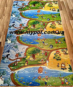 Дитячий килимок 3*1.2 м товщ 11 мм, Кіндер підлогу, Союзмультфільм, Мадагаскар, теплий