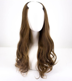 Волосся на заколках світло-коричневі 2/30 хвилясте термо на кліпсах шпильках тресси, фото 1