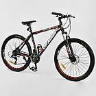 Велосипед Спортивный CORSO DRAGON 26"дюймов BLACK-RED рама алюминиевая 17', 21 скорость, фото 6