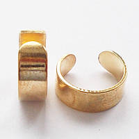 Золотистые серьги обманки "Кольцо" для имитации пирсинга (1 шт.), без прокола ушей. Бижутерия.