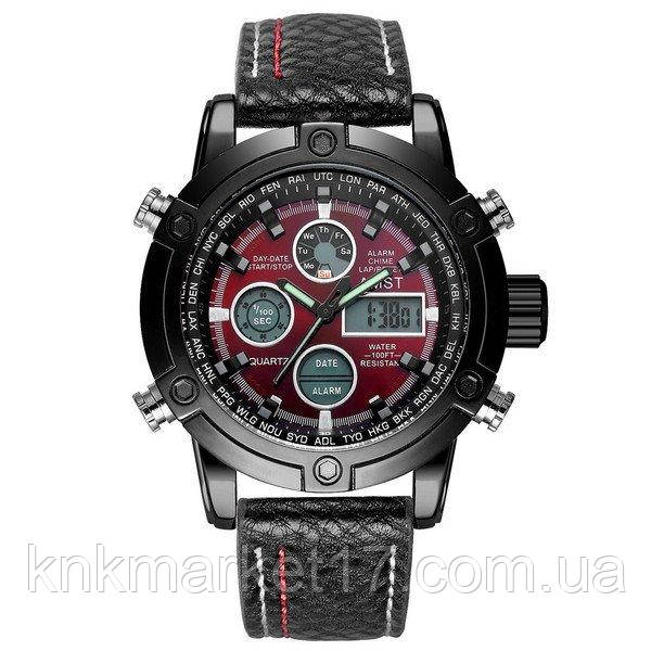 AMST 3022P Black-Red Fluted Wristband, фото 1