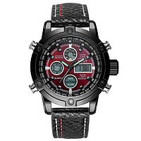 AMST 3022P Black-Red Fluted Wristband