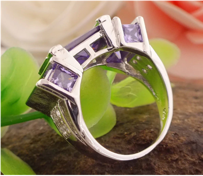 Женское кольцо с аметистом 18р в серебре - фото 4 - id-p937205548