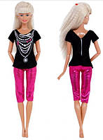 Костюм футболка и розовые капри для куклы Блайз (Айси), Барби