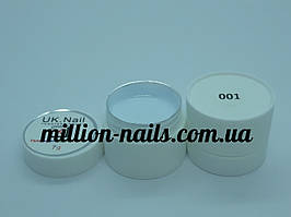 Гель-фарба для нігтів UK.Nail №01 колір білий, 7 грам