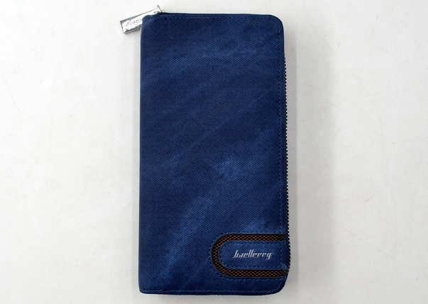 Чоловіче портмоне Baellerry Denim S1514 синій гаманець містке портмоне, фото 4