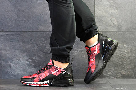 Чоловічі кросівки Nike Air Max 270,сітка, червоні з чорним, фото 2
