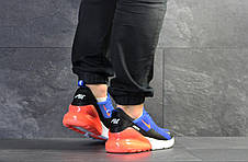 Чоловічі кросівки Nike Air Max 270,сітка,сині з помаранчевим, фото 3