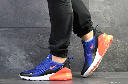 Чоловічі кросівки Nike Air Max 270,сітка,сині з помаранчевим, фото 2