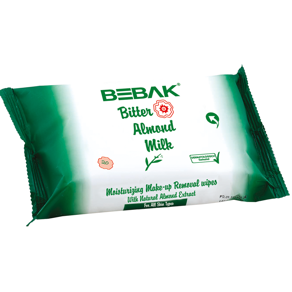 Вологі серветки для зняття макіяжу з екстрактом мигдалю Sora Cosmetics Bebak 20 шт. (4306001)