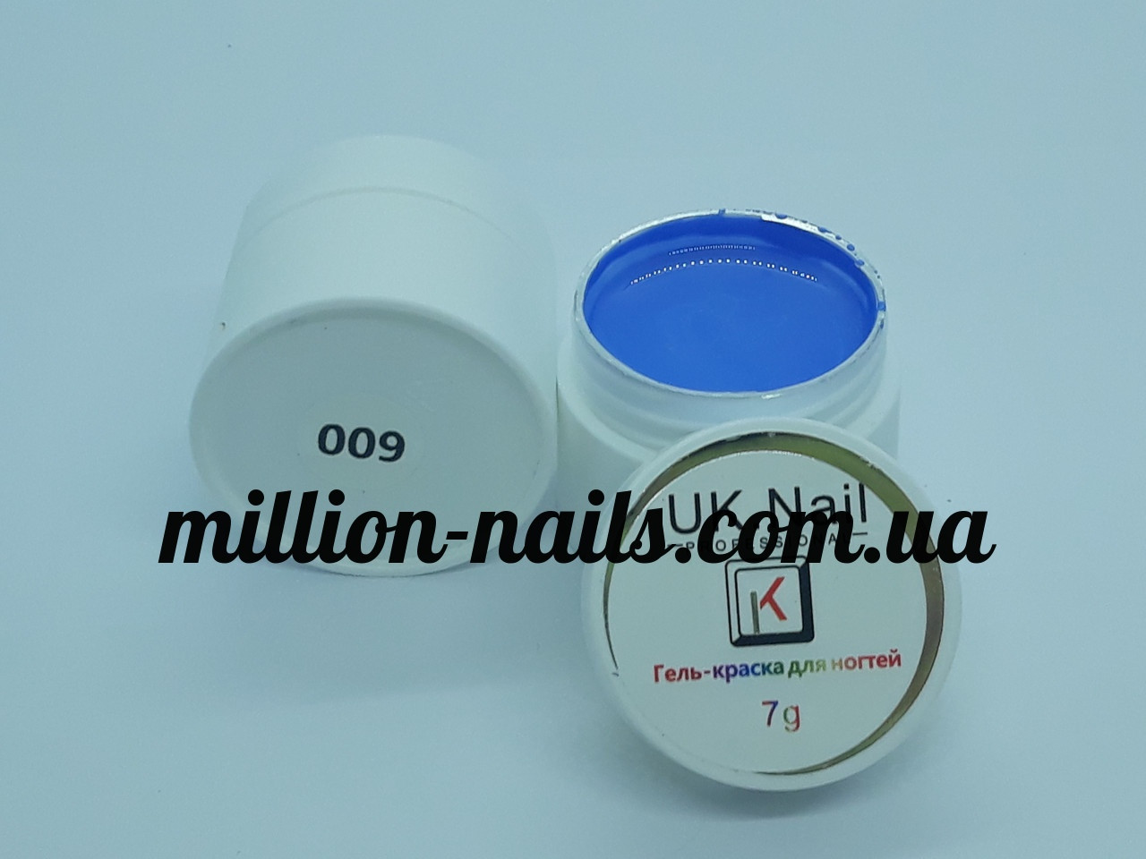Гель-фарба для нігтів UK.Nail №09 колір світло-блакитний 7 грам