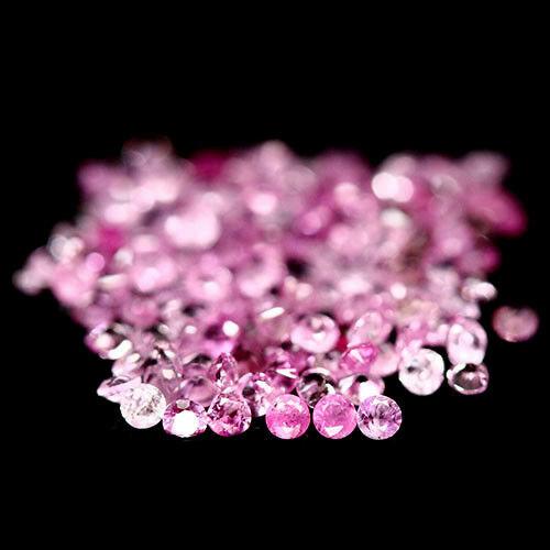 1.88 кт Природний рожевий сапфір без скла, тільки нагрівання 124 шт 1.4 мм., фото 1