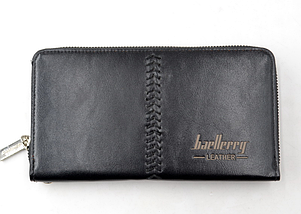 Портмоне Baellerry Leather Model 1 SW008 чорний гаманець для чоловіків стильне якісне портмоне, фото 5