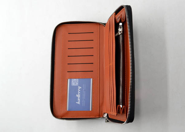 Портмоне Baellerry Leather Model 1 SW008 чорний гаманець для чоловіків стильне якісне портмоне, фото 3