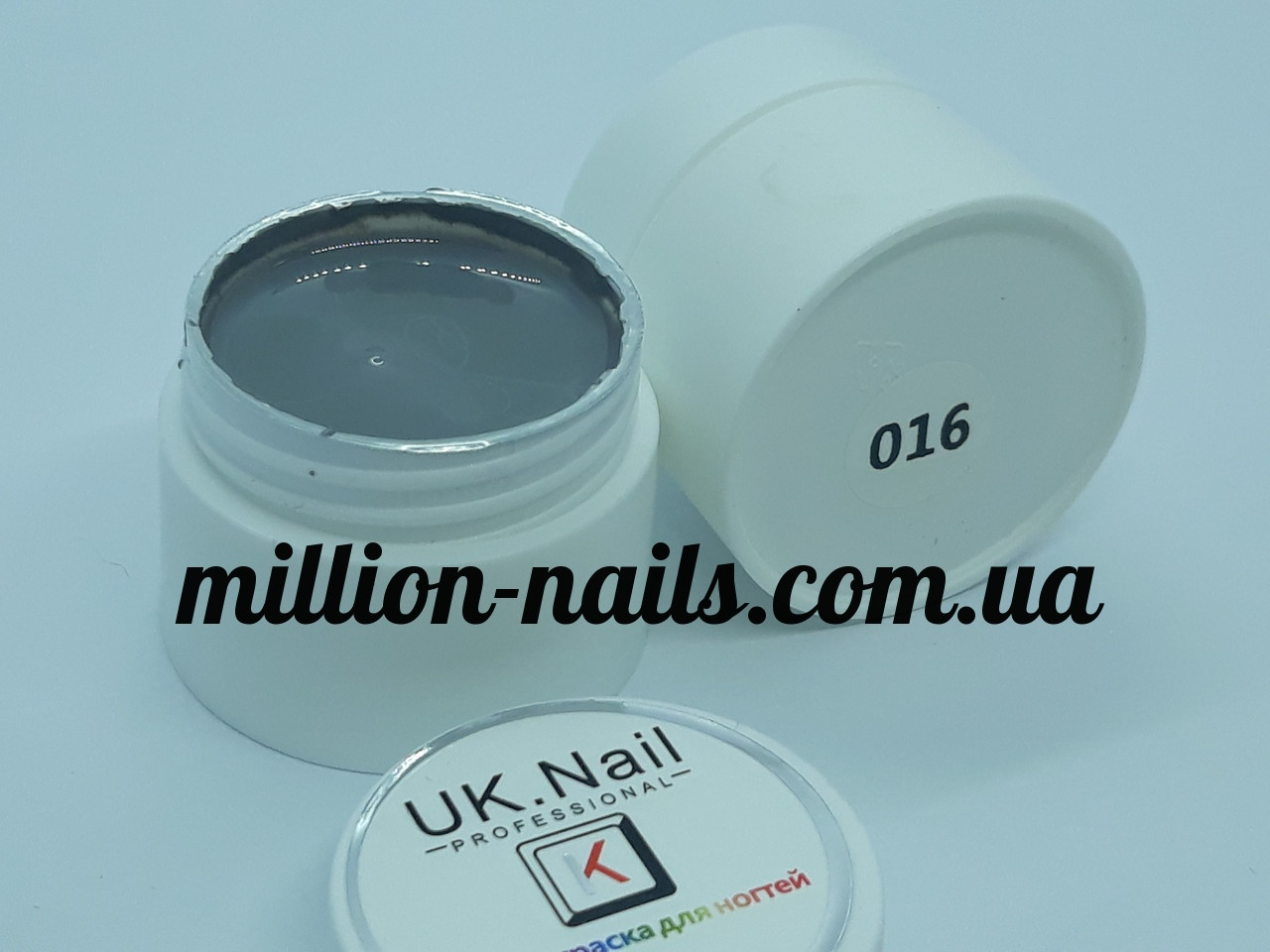 Гель-фарба для нігтів UK.Nail №16 колір сірий,7 грам