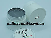 Гель-краска для ногтей UK.Nail №16 цвет серый,7 грамм